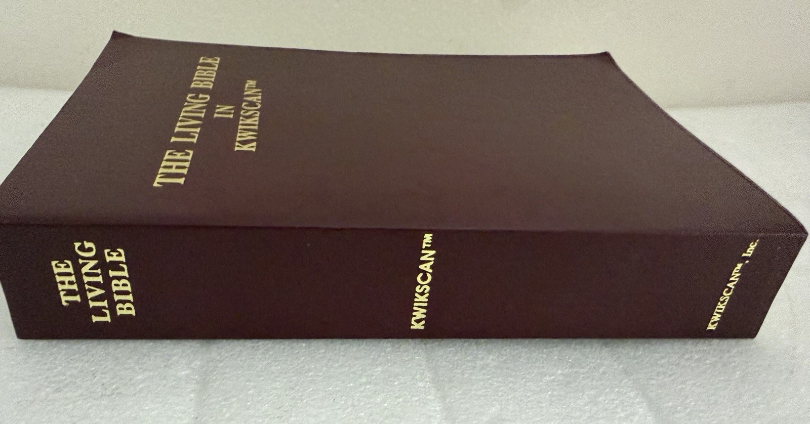 The Living Bible in Kwikscan Vintage 1989 Maroon Leatherette 1st Edition