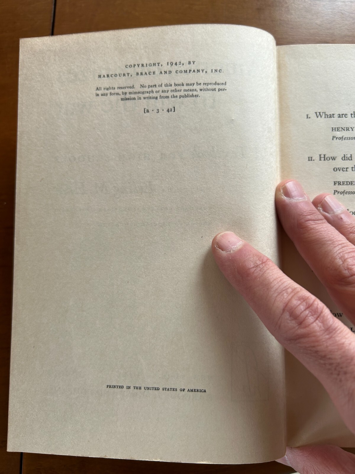1942 America Organizes to Win The War Hardcover 1st Ed. Harcourt Brace