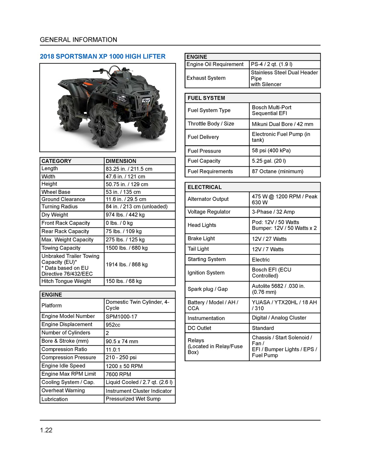 POLARIS Sportsman 850 1000 XP High Lifter Service Manual , FOLDOUTS