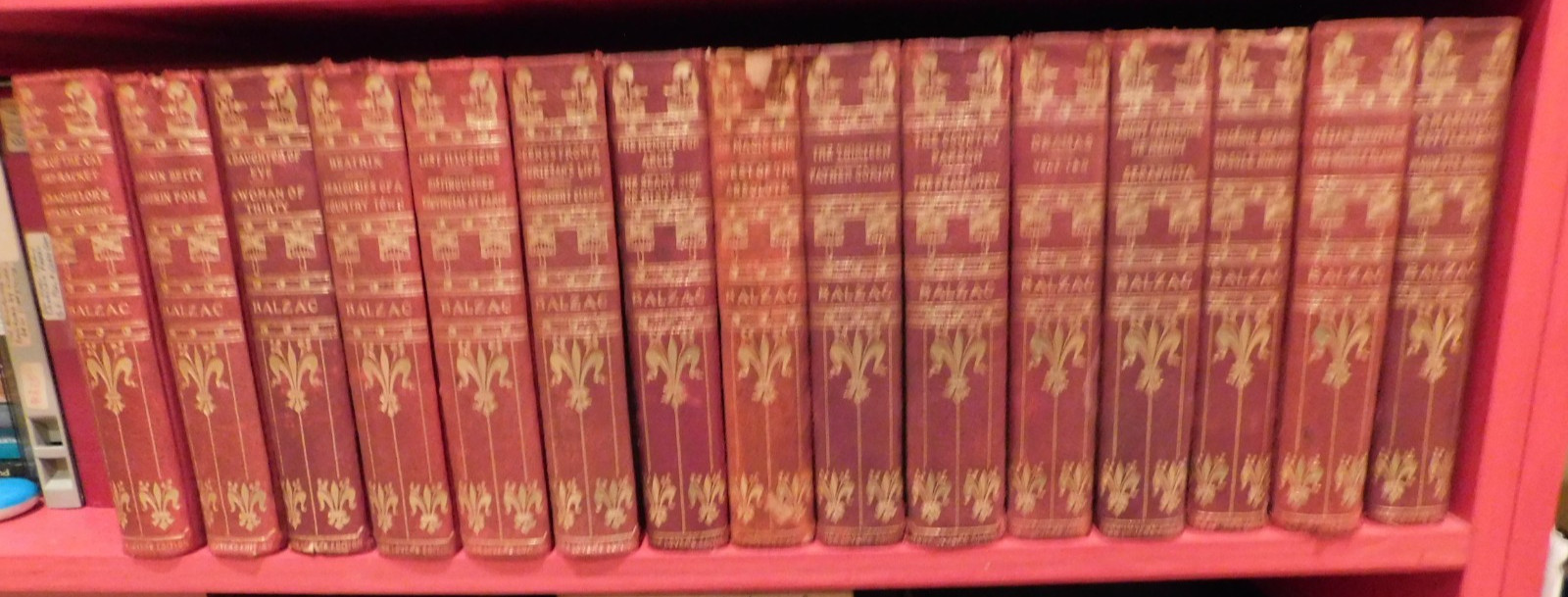 1901 15 Volumes ‘Honore de Balzac’ Illus. Book Lover Press Marbled Covers