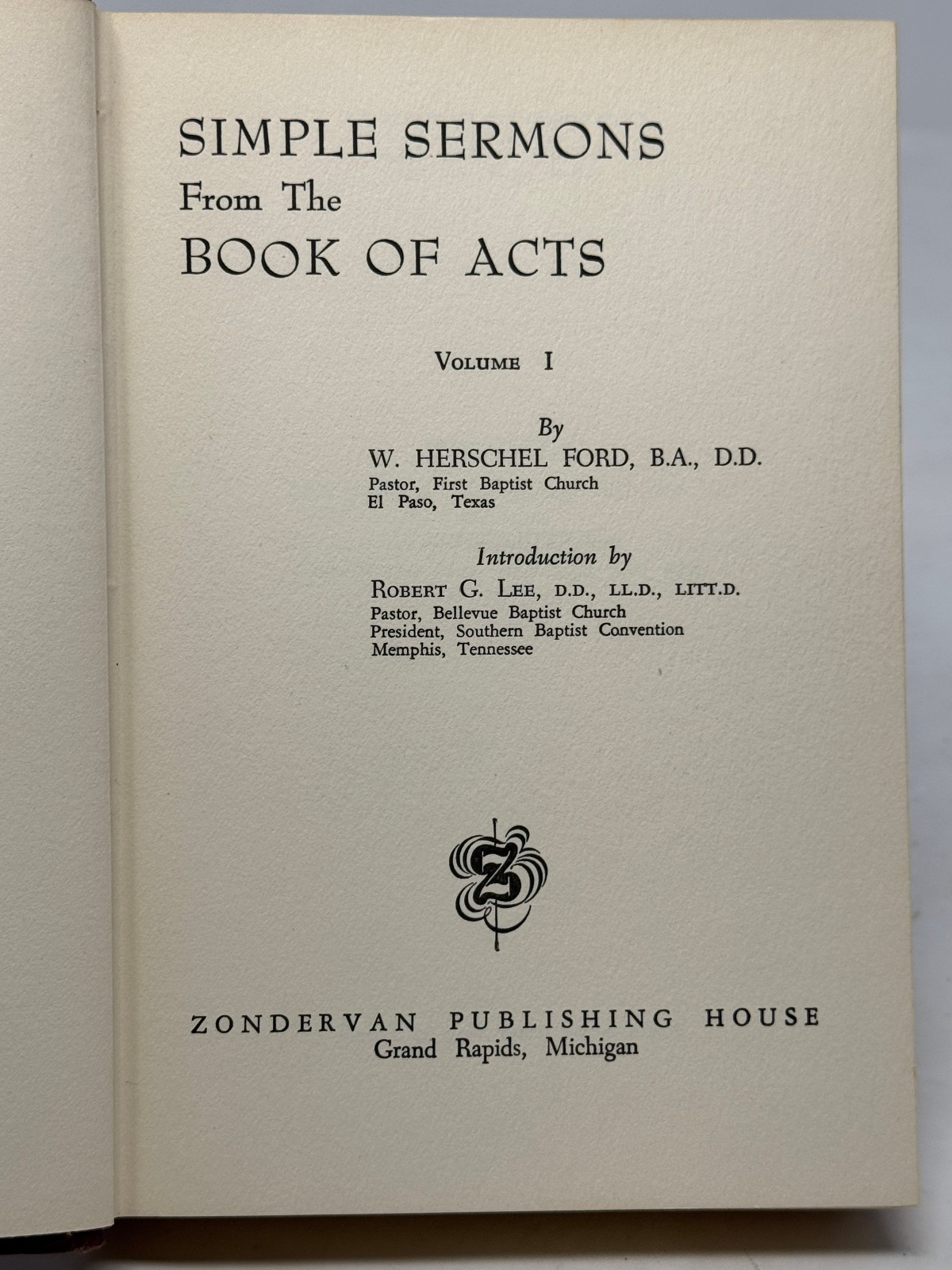 Simple Sermons From Acts 2 Volume Set by W Herschel Ford 1958