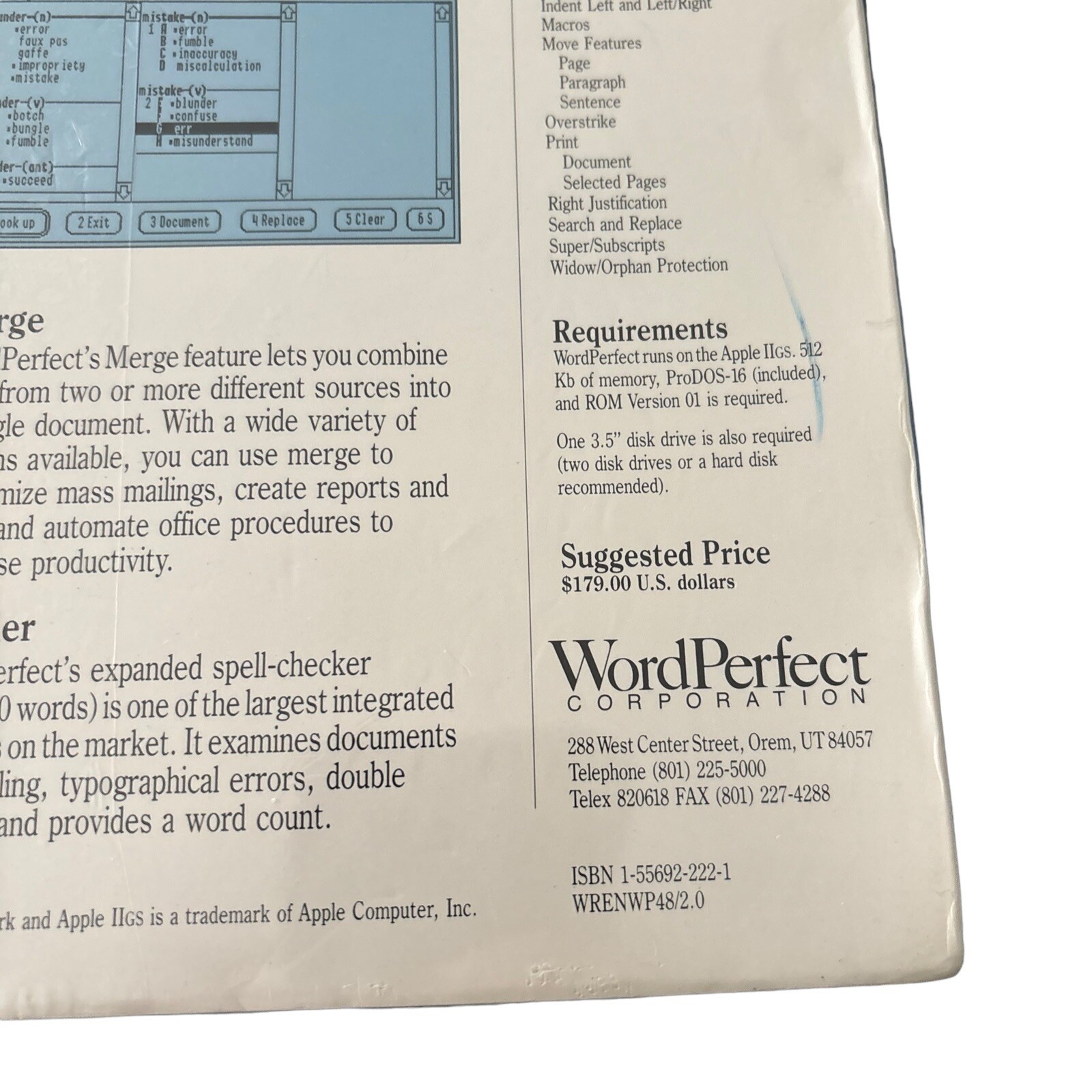 WordPerfect For The Apple IIGS On 3.5 in Floppy Disk ​NEW & SEALED Version 2.1