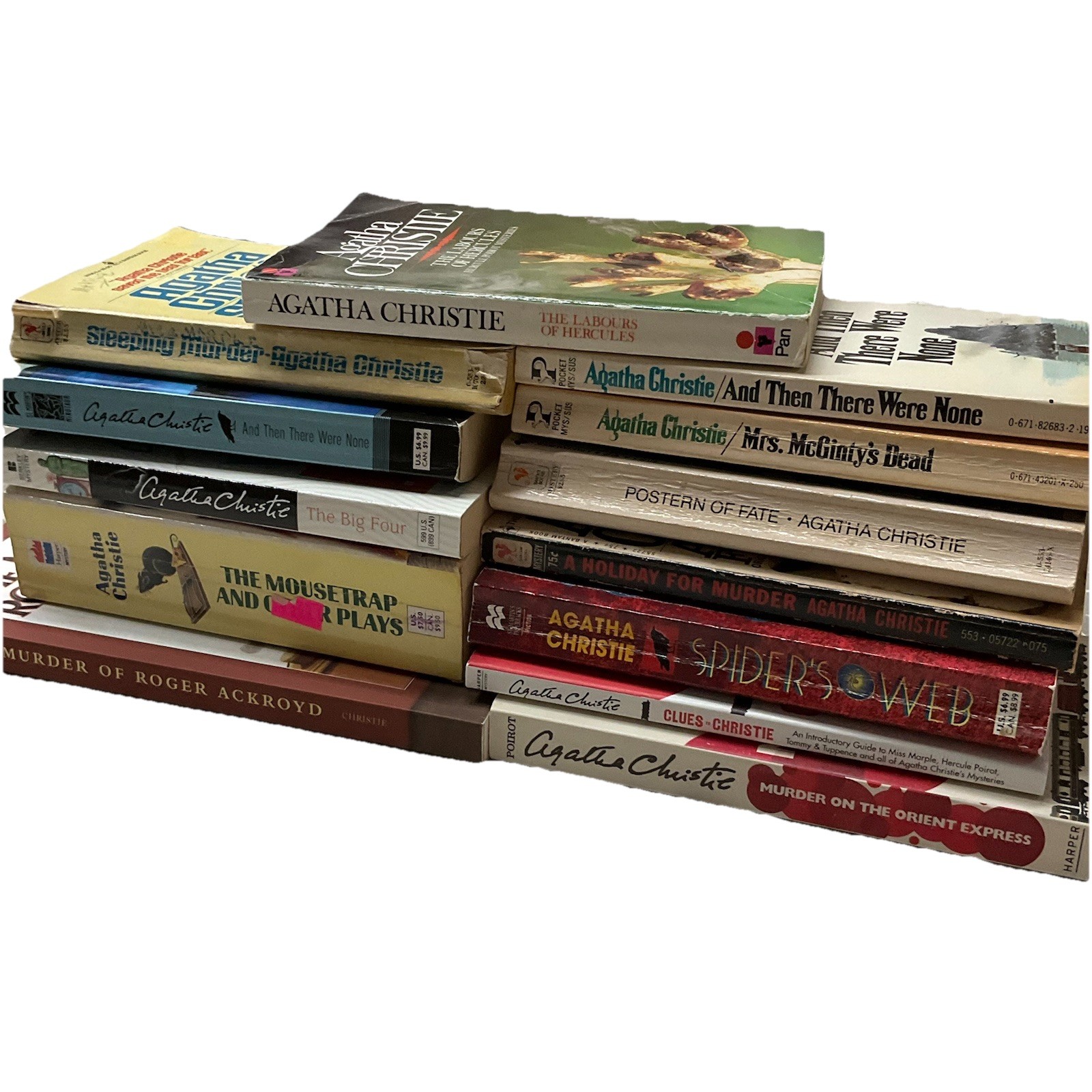 Agatha Christie PB Book Lot of 13: Then There Were None, Murder of Roger Ackroyd
