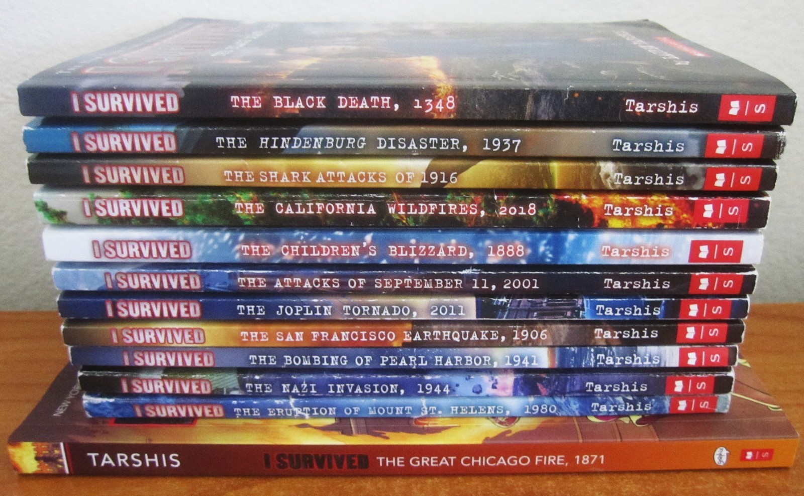LOT OF 12 I SURVIVED BOOKS: NAZI, PEARL HARBOR, HINDENBURG + ONE GRAPHIC NOVEL