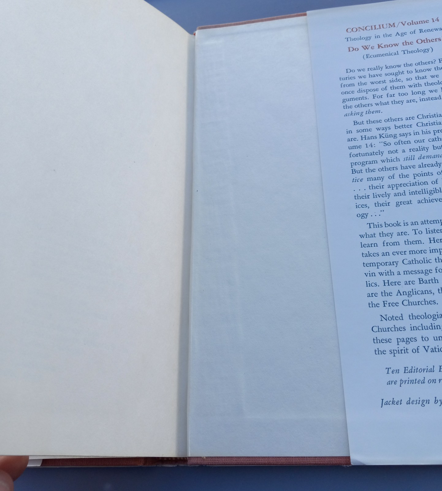 Do We Know Others – Hans Kung HC Paulist Press Concilium 14 Ecumenical Theology