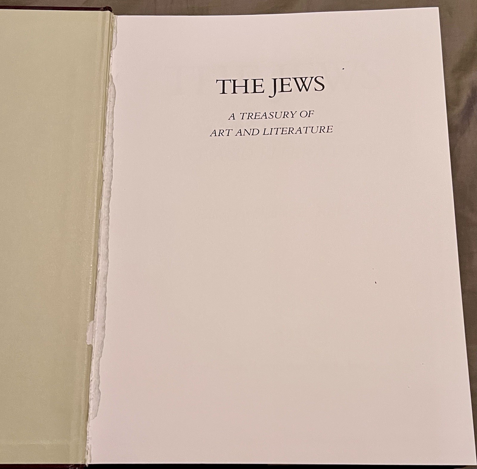 The Jews : A Treasury of Art and Literature (1992, Hardcover)