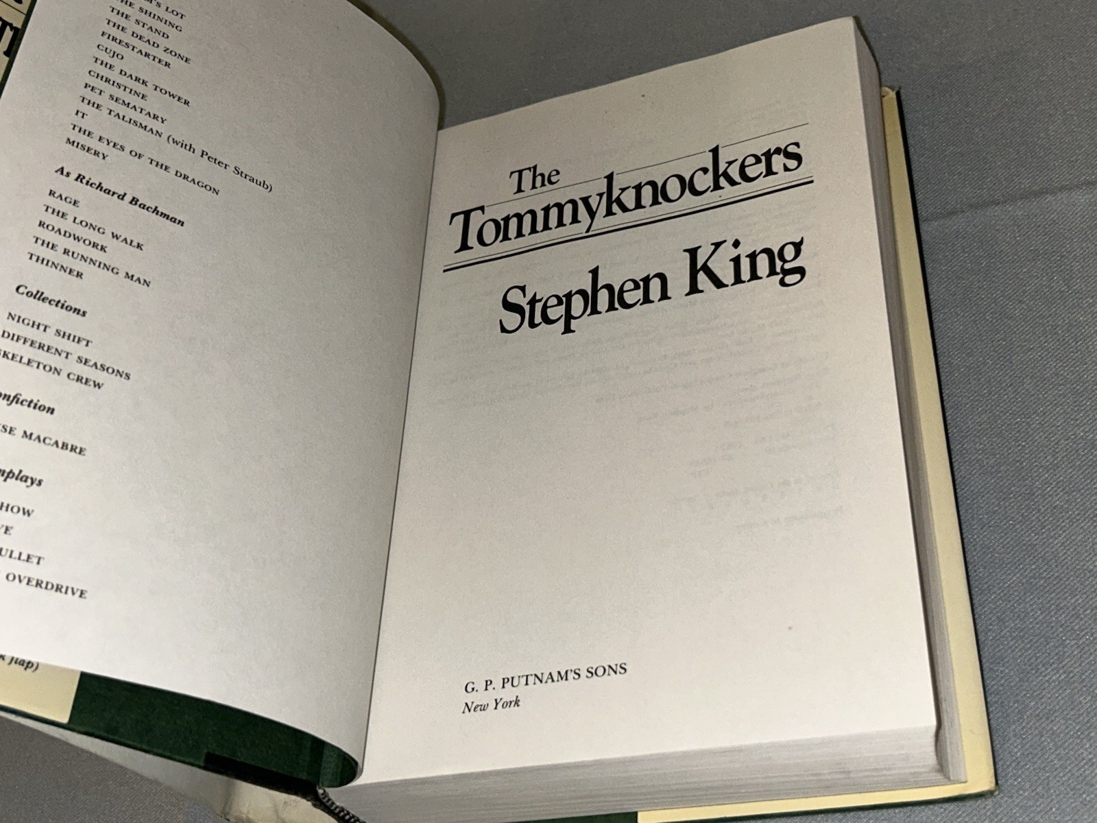Stephen King The Tommyknockers 1st Edition 1st Printing 1987 HC Red Var. VG++