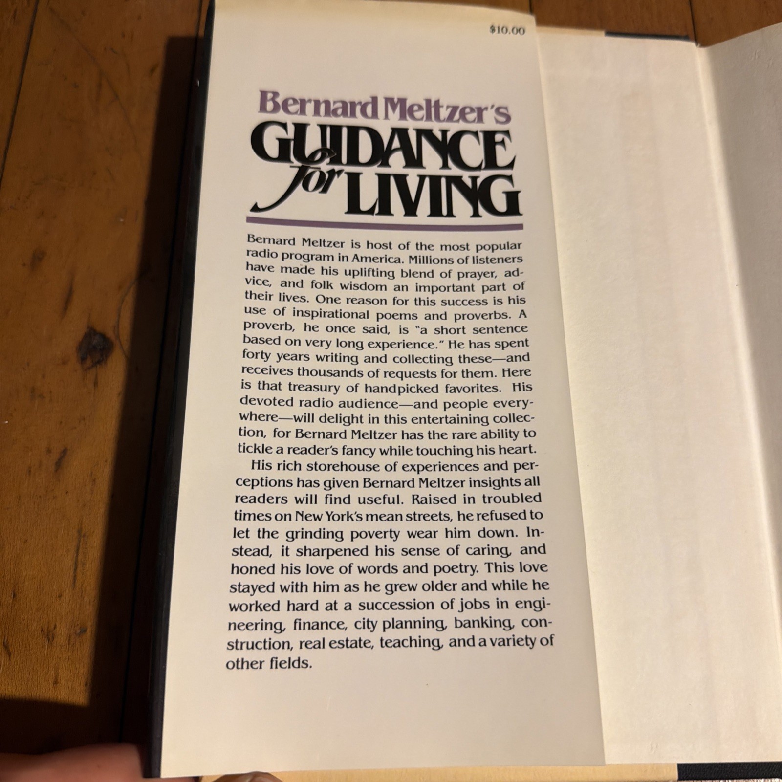 Bernard Meltzer Guidance for Living Signed 1982 1st Edition First Print HC DJ