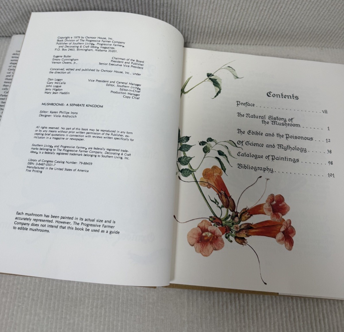 Mushrooms A Separate Kingdom Signed Loni Parker & David Jenkins Hardcover 1979