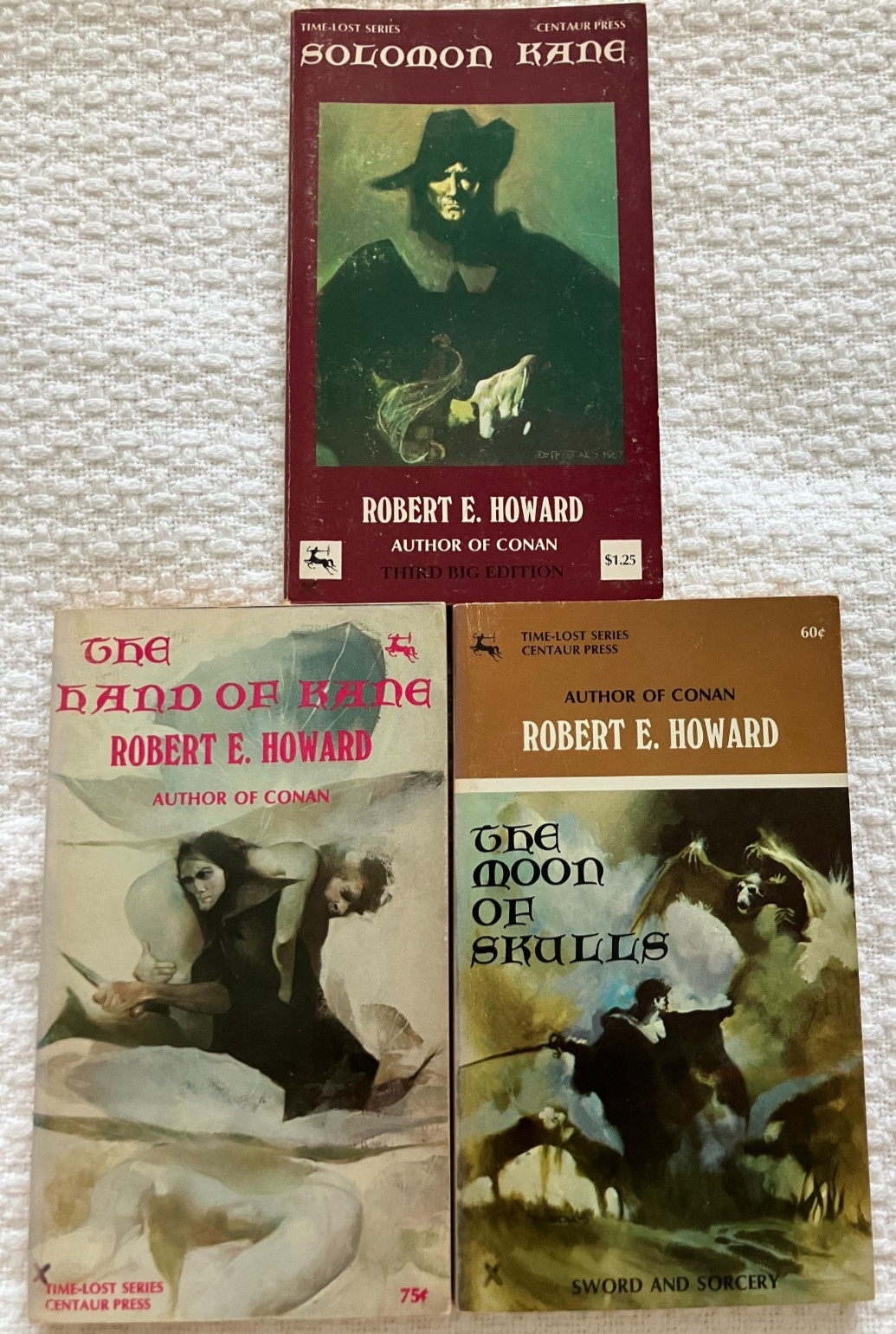 Robert E. Howard “Solomon Kane” 3-paperback book lot, Centaur Press, Jeff Jones