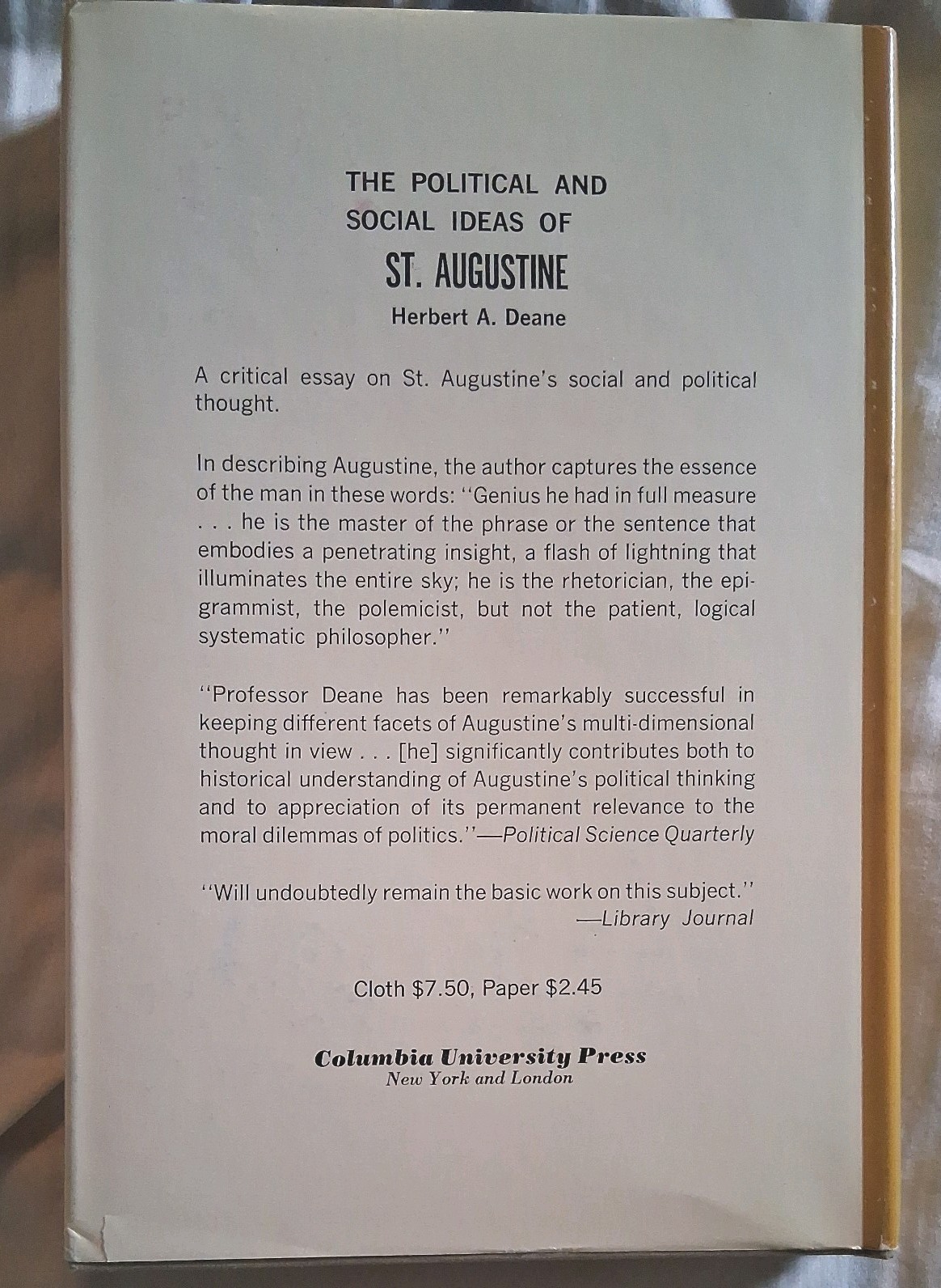 Hobbes’s Science of Politics M.M. Goldsmith 1968 Hardcover/DJ 2nd printing C.U.P