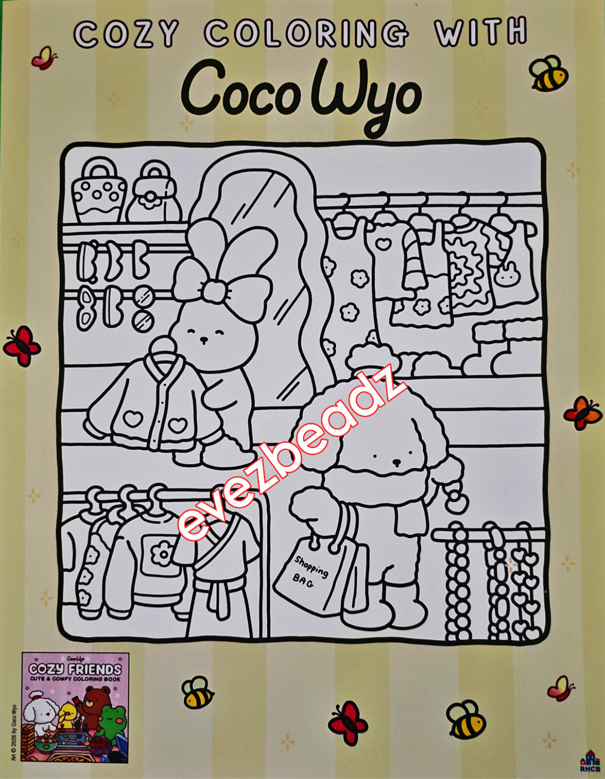 EvezBeadz Cozy Coloring with Coco Wyo Brand New BAM 2026 Bold Easy Kawaii Rare