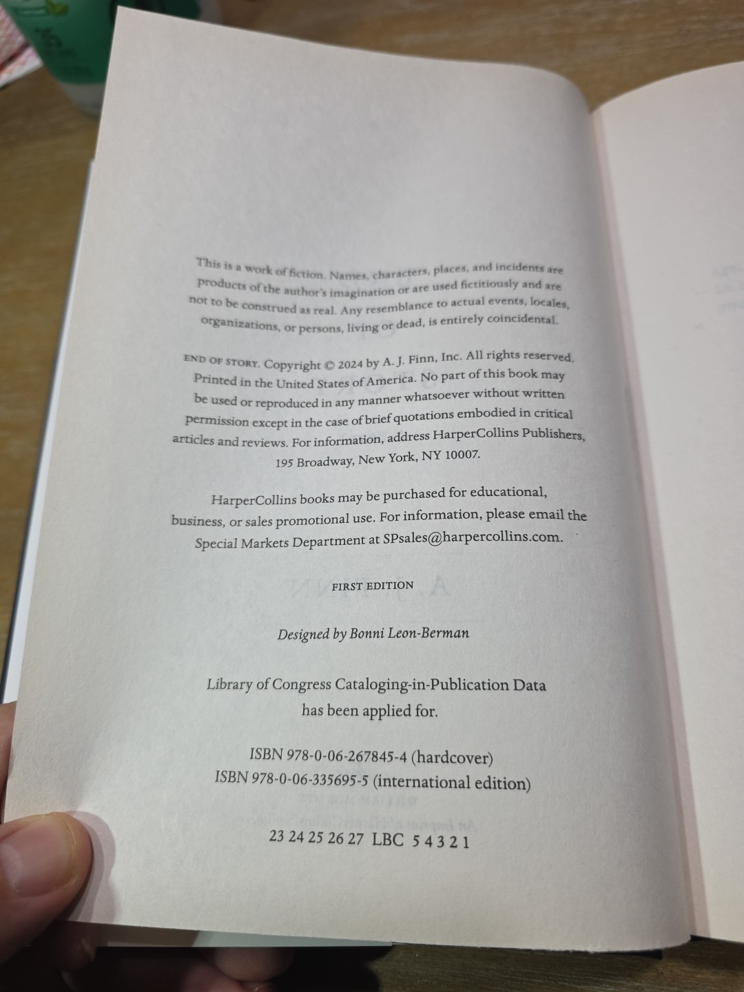 End of Story : A Novel by A. J. Finn (2024, Hardcover), 1st Edition