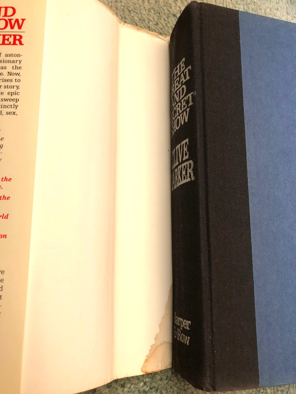 Clive Barker books, The Great and Secet Show & Cabal (2nd printing), hardcovers