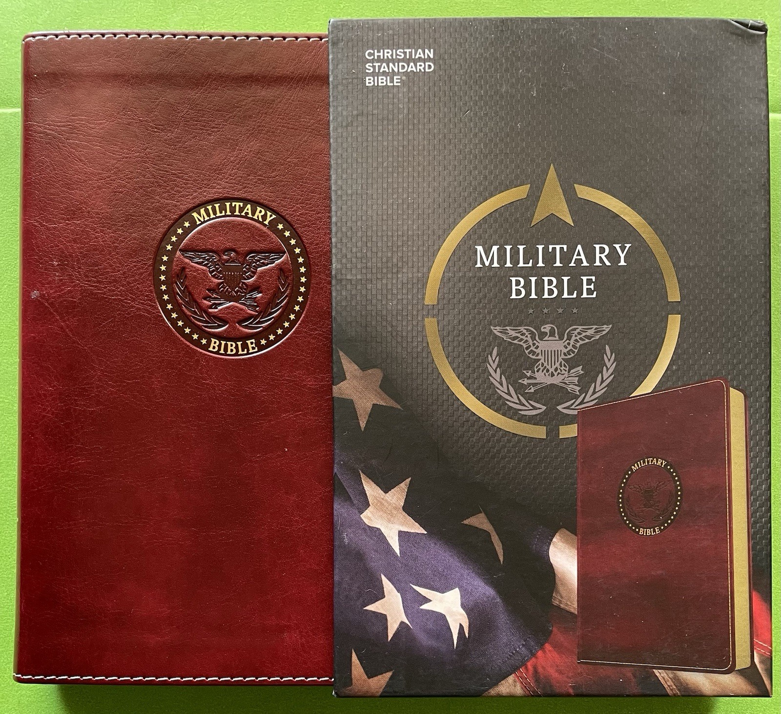 CSB MILITARY BIBLE (Burgundy LeatherTouch) Red Letter, NEW in Sleeve Case!
