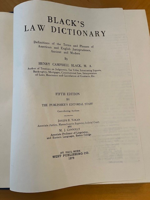Black’s Law Dictionary Fifth Edition (1979) Henry Campbell Black (used, blue)