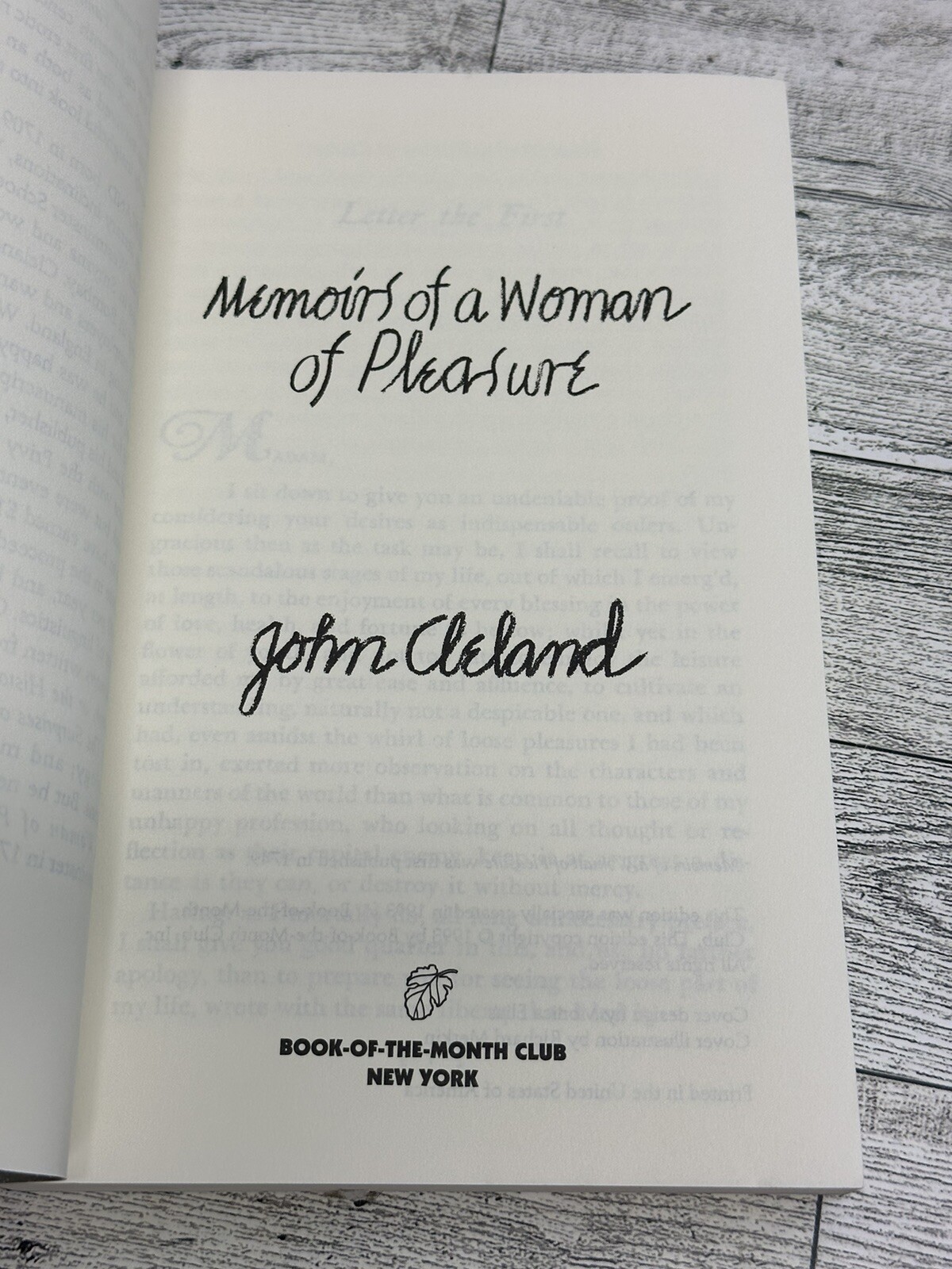 John Cleland Memoirs of a Woman of Pleasure Grove Book of the Month 1993 TPB