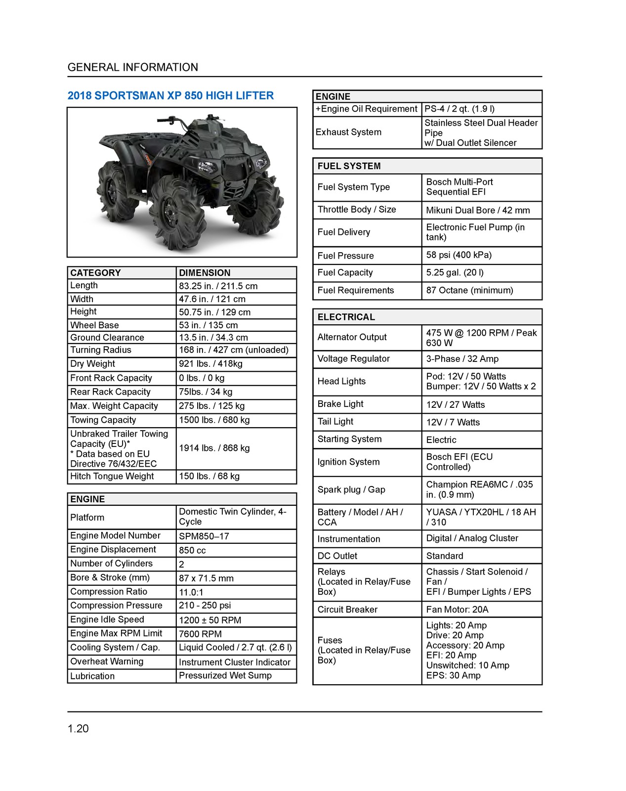 POLARIS Sportsman 850 1000 XP High Lifter Service Manual , FOLDOUTS