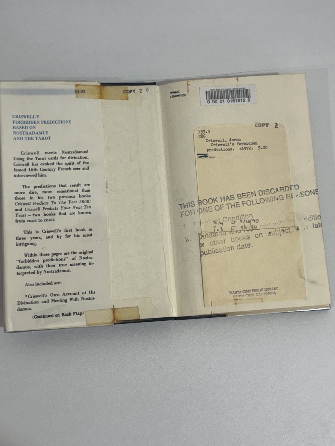 Criswell’s Forbidden Predictions Jeron Criswell 1972 Occult Prophecy Tarot