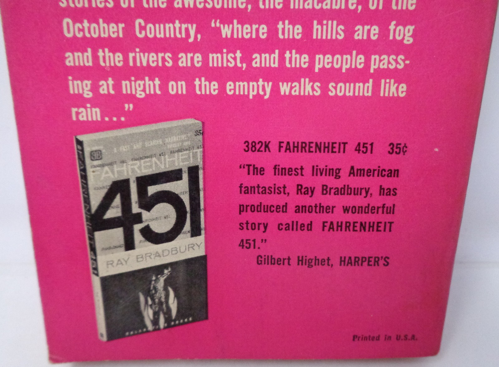 The October Country by Ray Bradbury. 1962 second printing Ballantine paperback