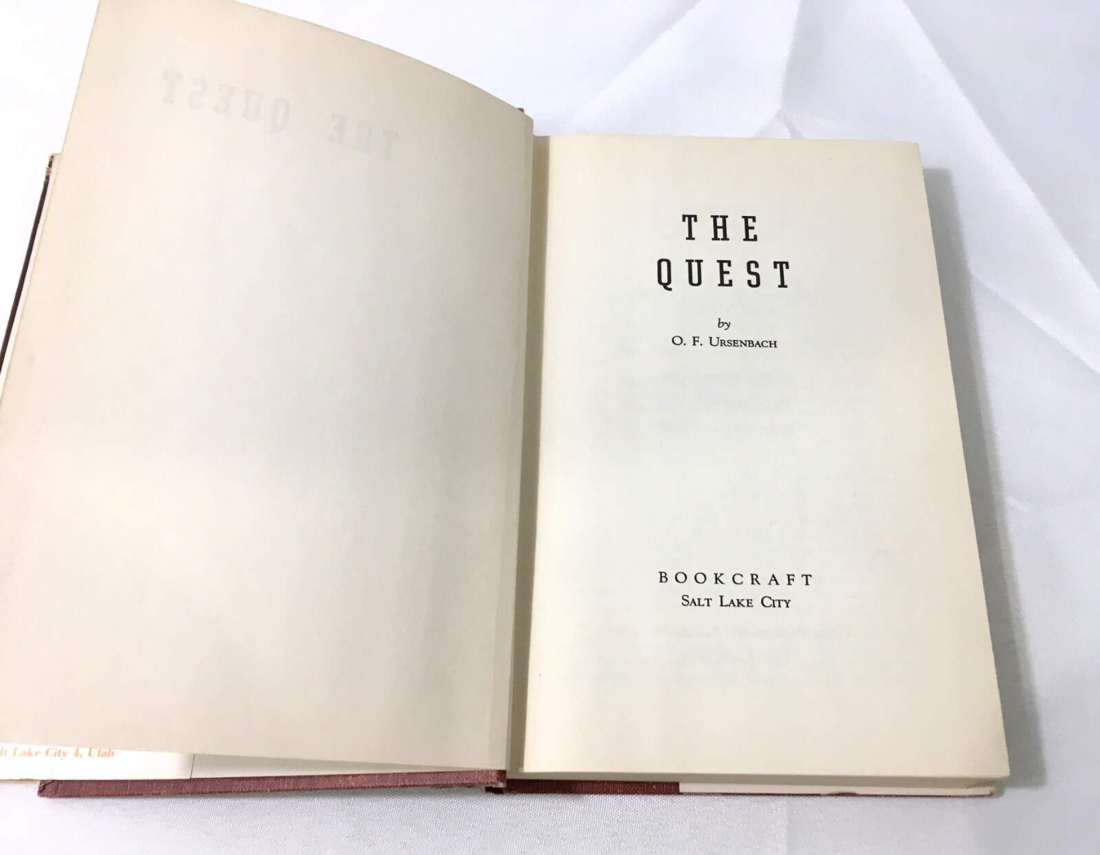 VINTAGE LDS MORMON NOVEL / THE QUEST BY O. F. URSENBACH / HCDJ / 1956