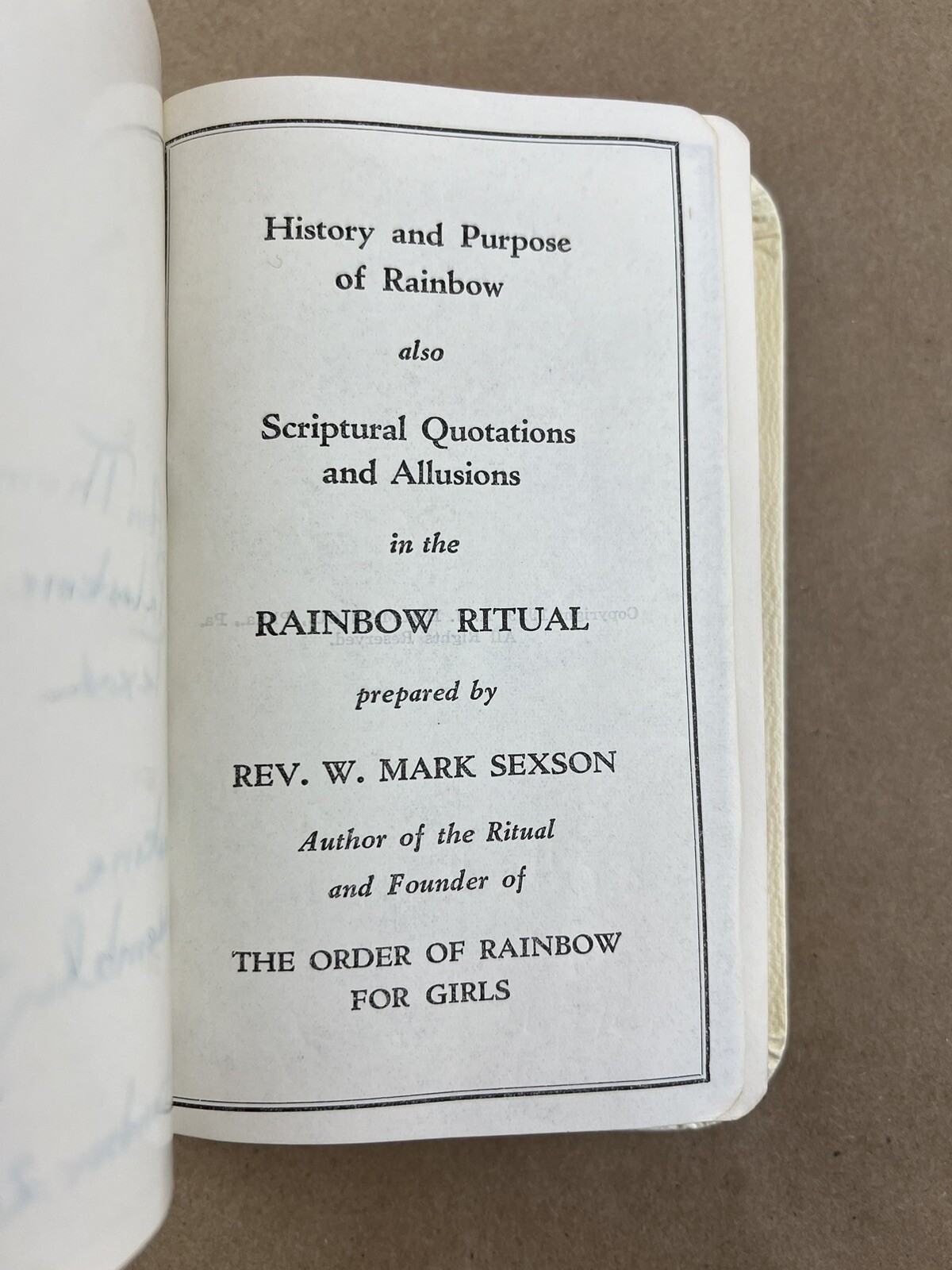 Order Of Rainbow For Girls: Holman Rainbow Bible 12R, KJV, W. Mark Sexson, IORG