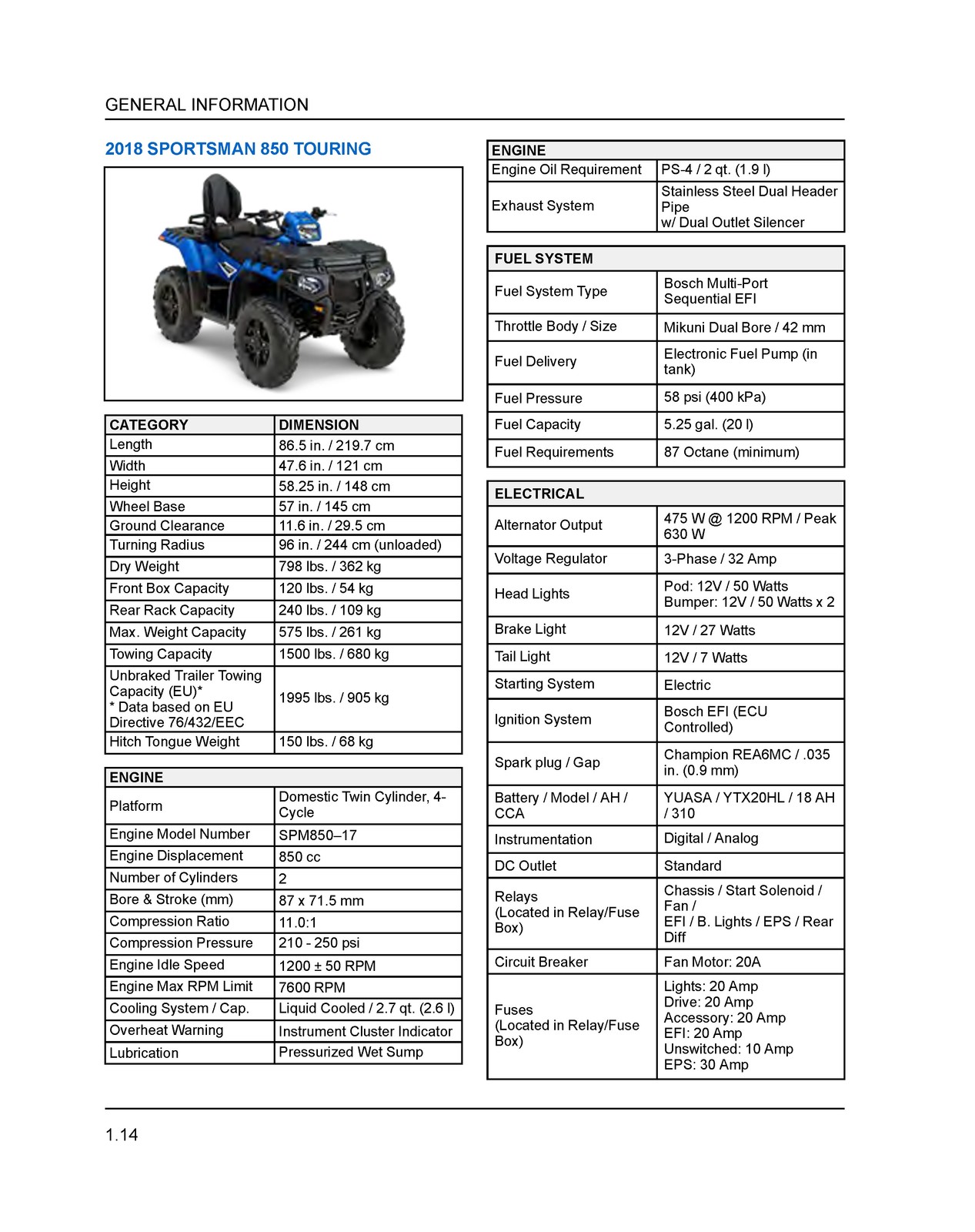 POLARIS Sportsman 850 1000 XP High Lifter Service Manual , FOLDOUTS