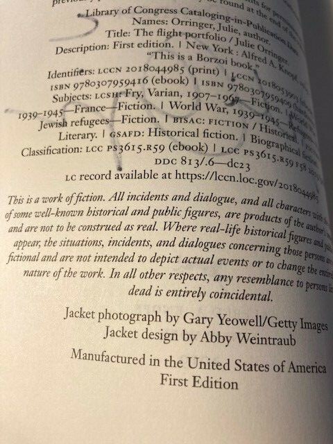 The Flight Portfolio by Julie Orringer (2019, HC) SIGNED 1st Printing Like New