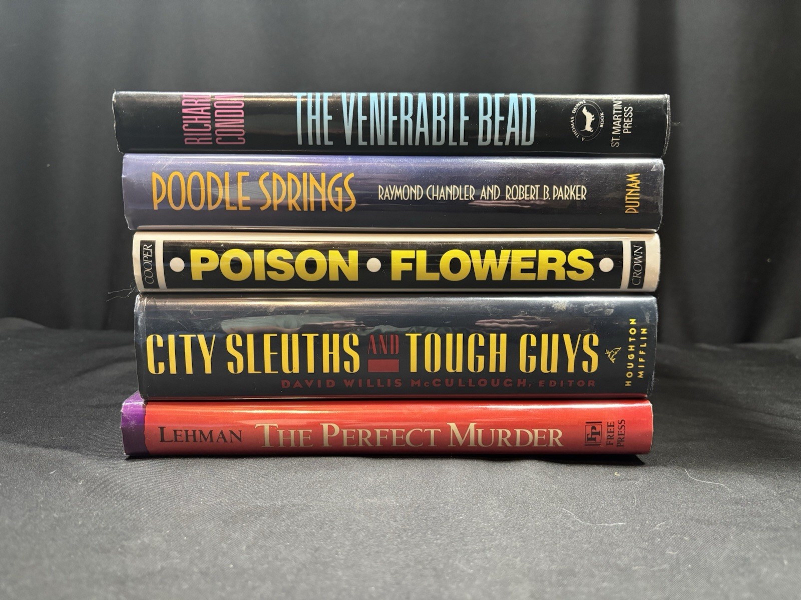 Lot of 5 Vintage Mystery Detective Fiction Hardcover Books Mylar Covers