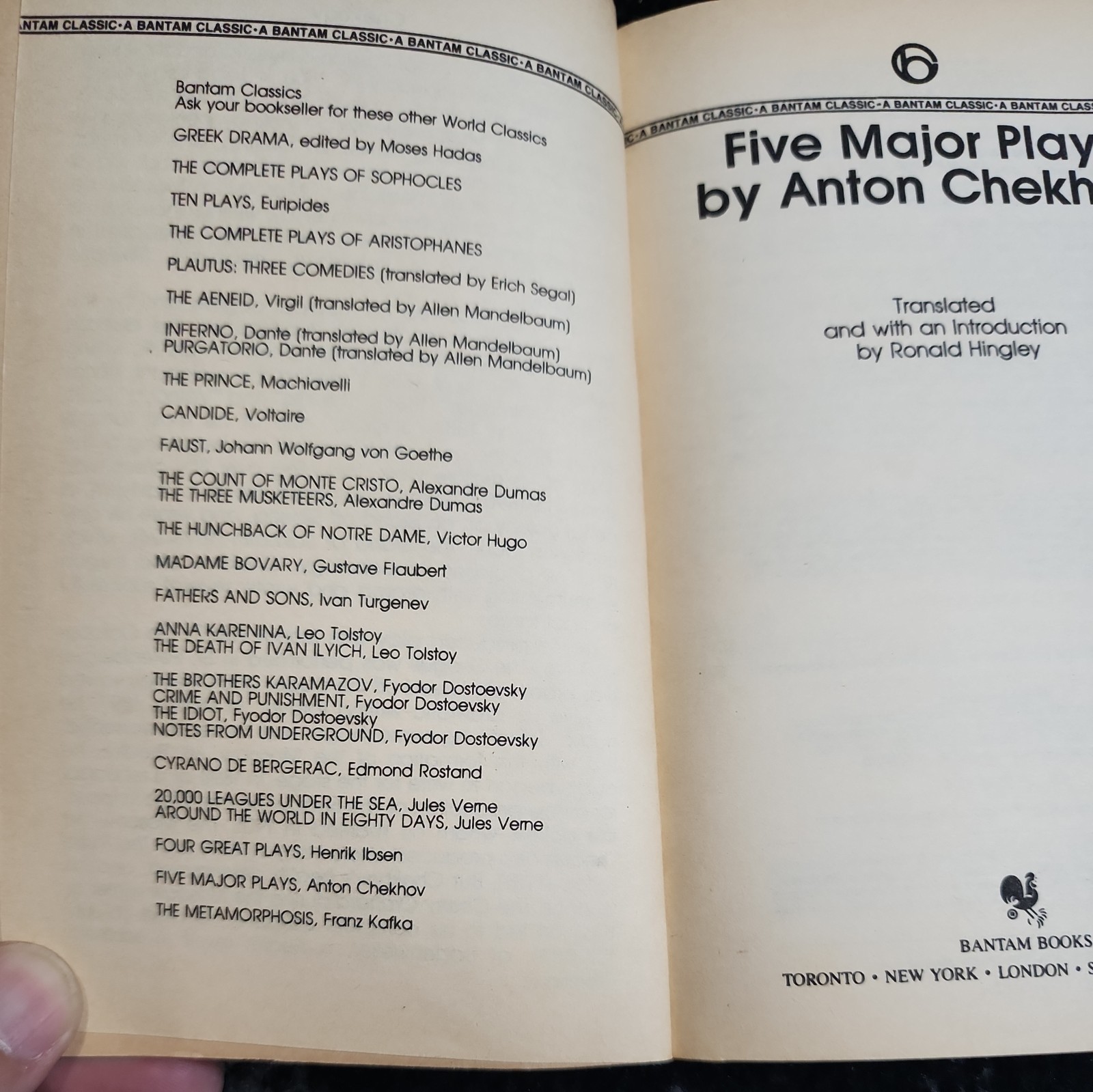 Anton Chekhov – Five Major Plays – Bantam Books First Printing