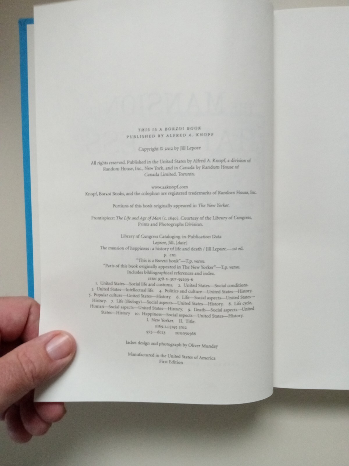The Mansion Of Happiness By Jill Lepore 2012 Hardcover NO DUST JACKET