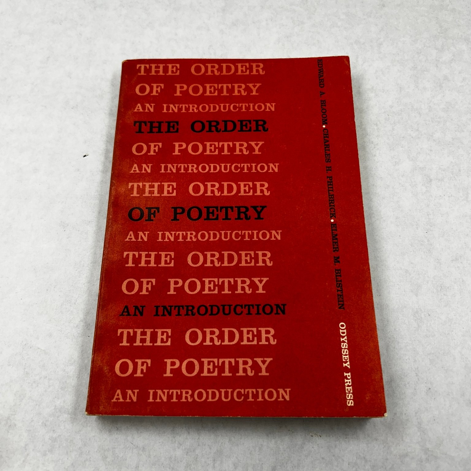 The Order of Poetry Bloom Philbrick Blistein 1961 First Printing