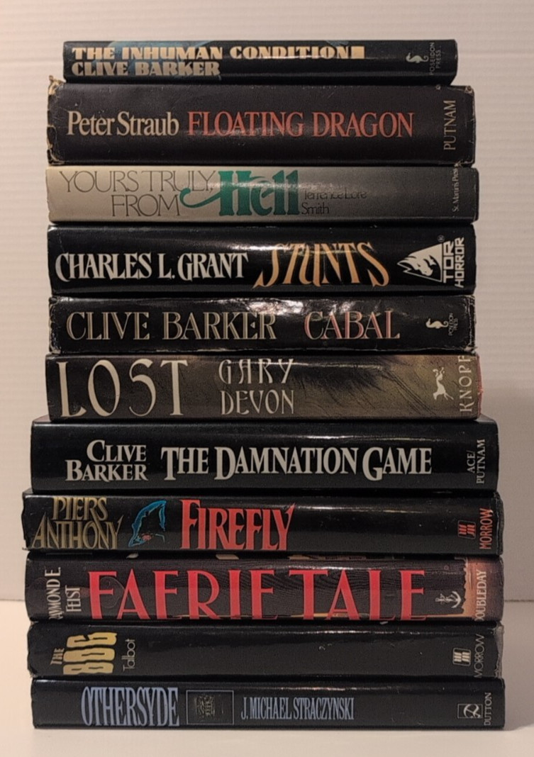Lot of 10 Horror Vintage Hardcover Books CLIVE BARKER Feist PETER STRAUB Anthony