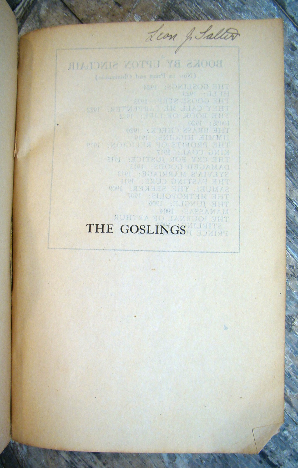 The Goslings ~1924 PB~ Upton Sinclair American Schools Education Propaganda
