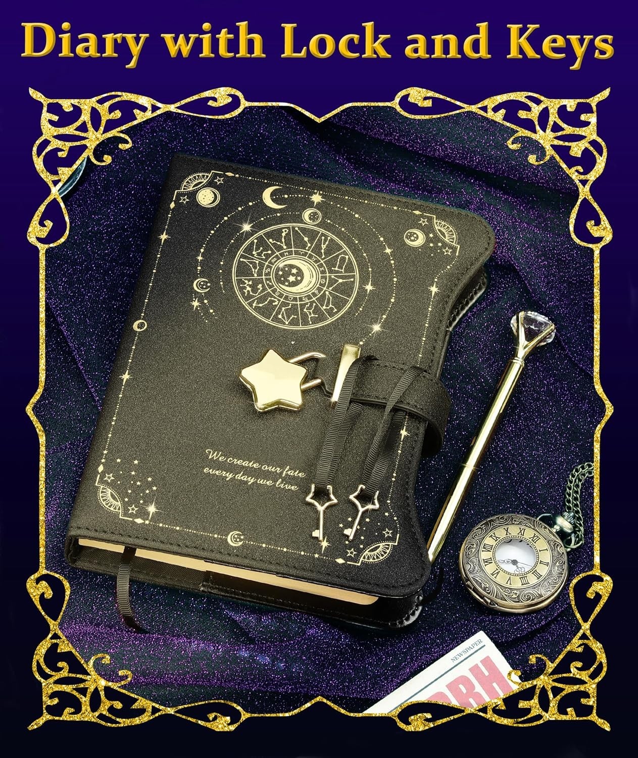 Enchanting Star-Lock Journal with 360 Kraft Pages – Perfect Gift for Her