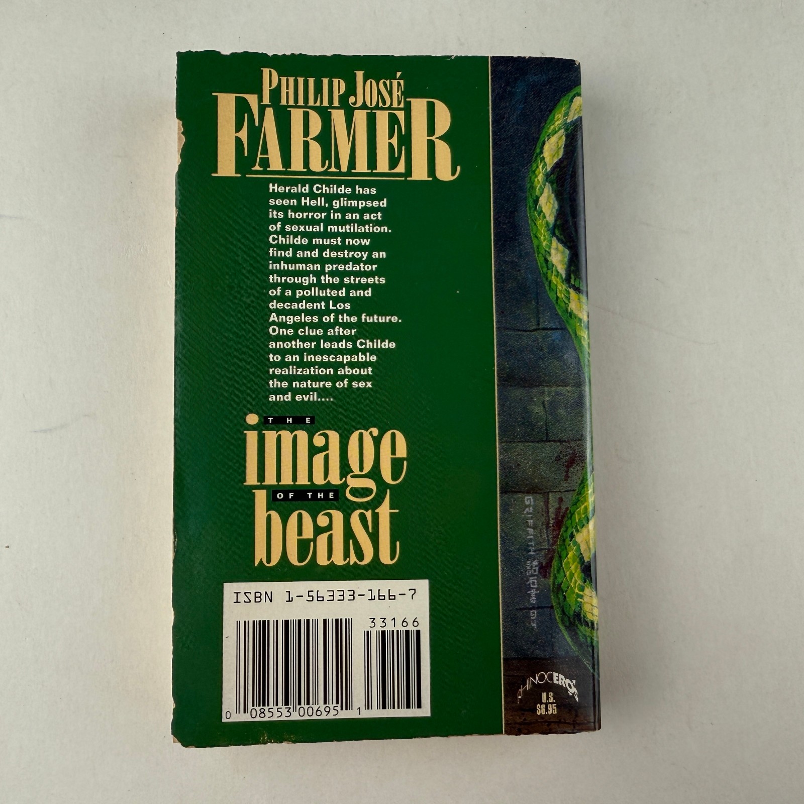 Image of the Beast Philip Jose Farmer 1st Rhinoceros Ed 1994 Sci-Fi Horror Cult