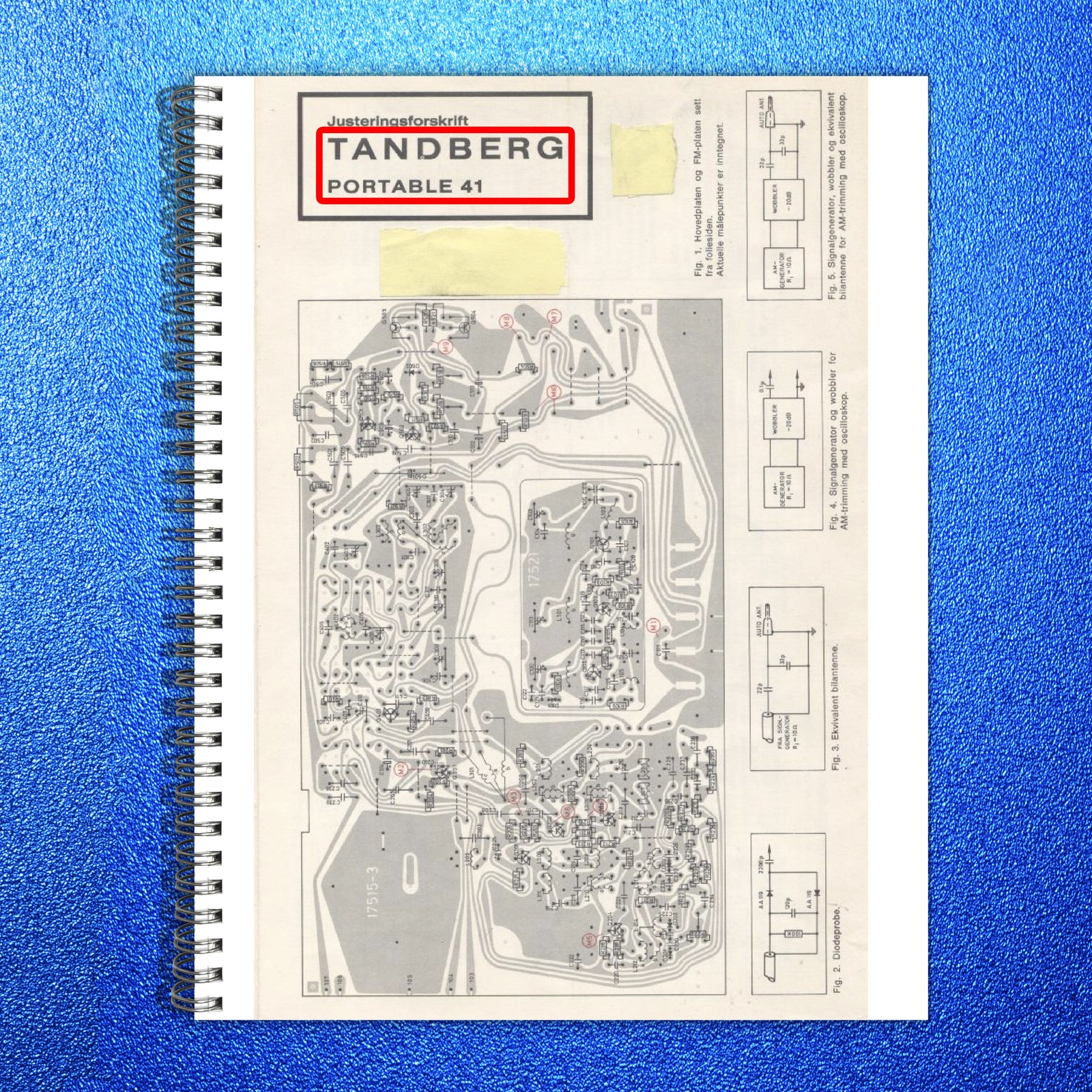 TANDBERG TP41 Portable 41 Service Manual – STEEL WIRE BOUND – PROTECTIVE COVERS