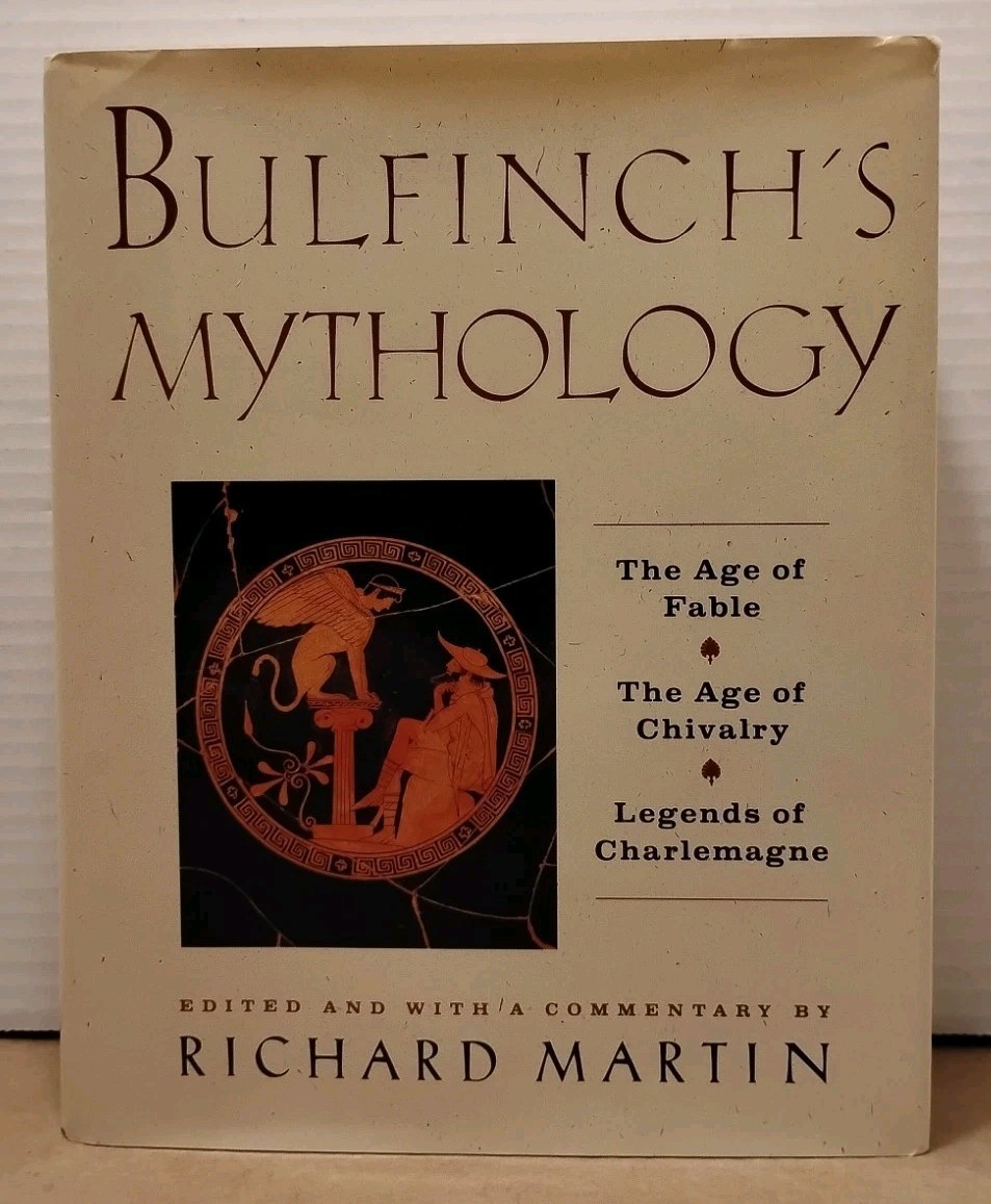 BULFINCH’S MYTHOLOGY by Richard Martin – 1991 Hardcover book/DJ Harper Collins