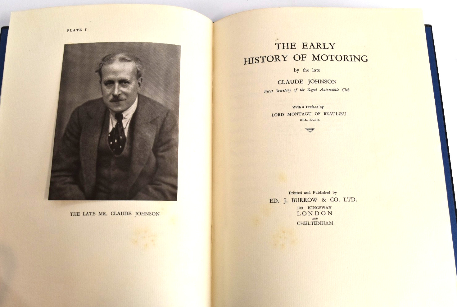 The Early History of Motoring by Claude Johnson 1927 Vintage Book RARE!
