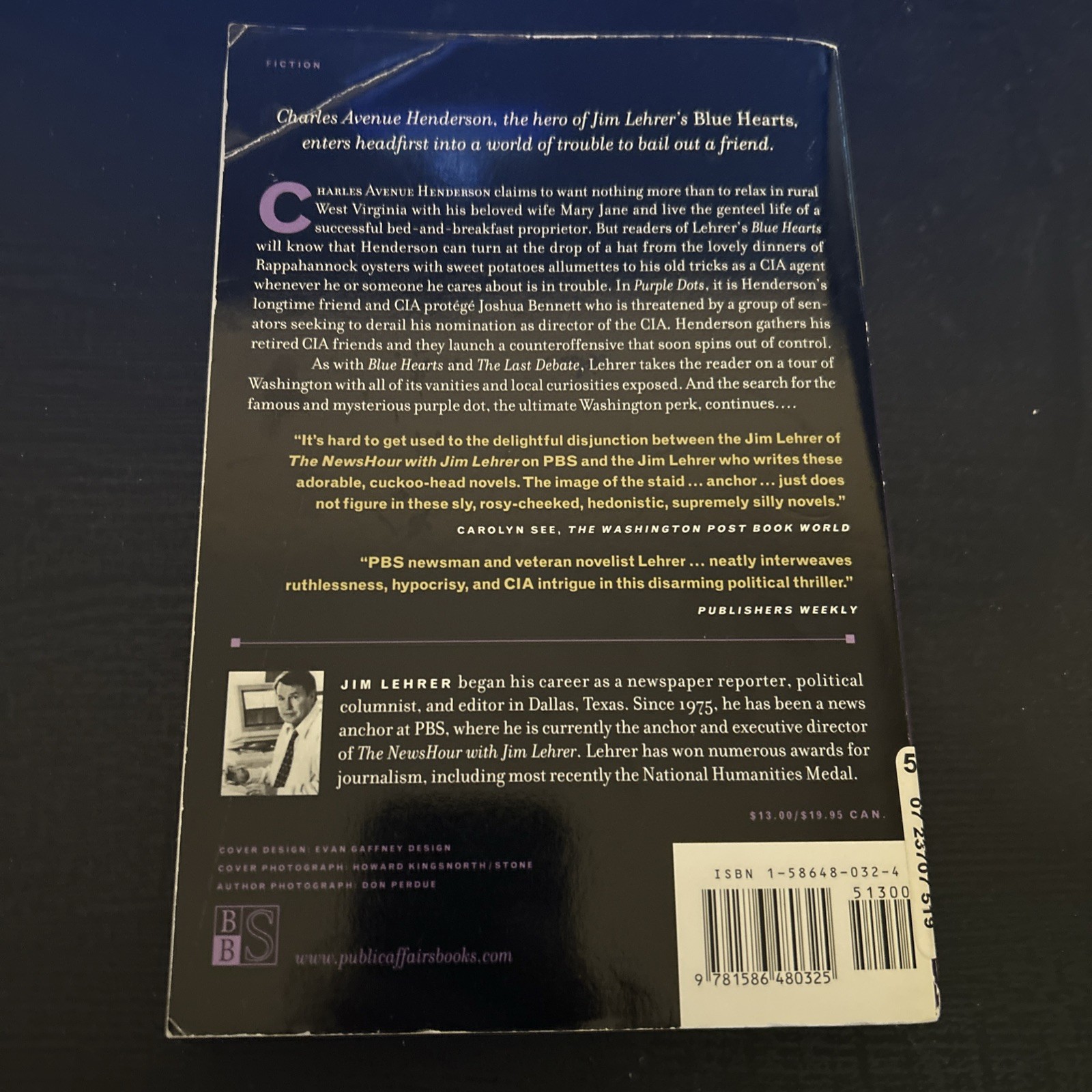 Purple Dots : A Novel by Jim Lehrer (2002, Trade Paperback)
