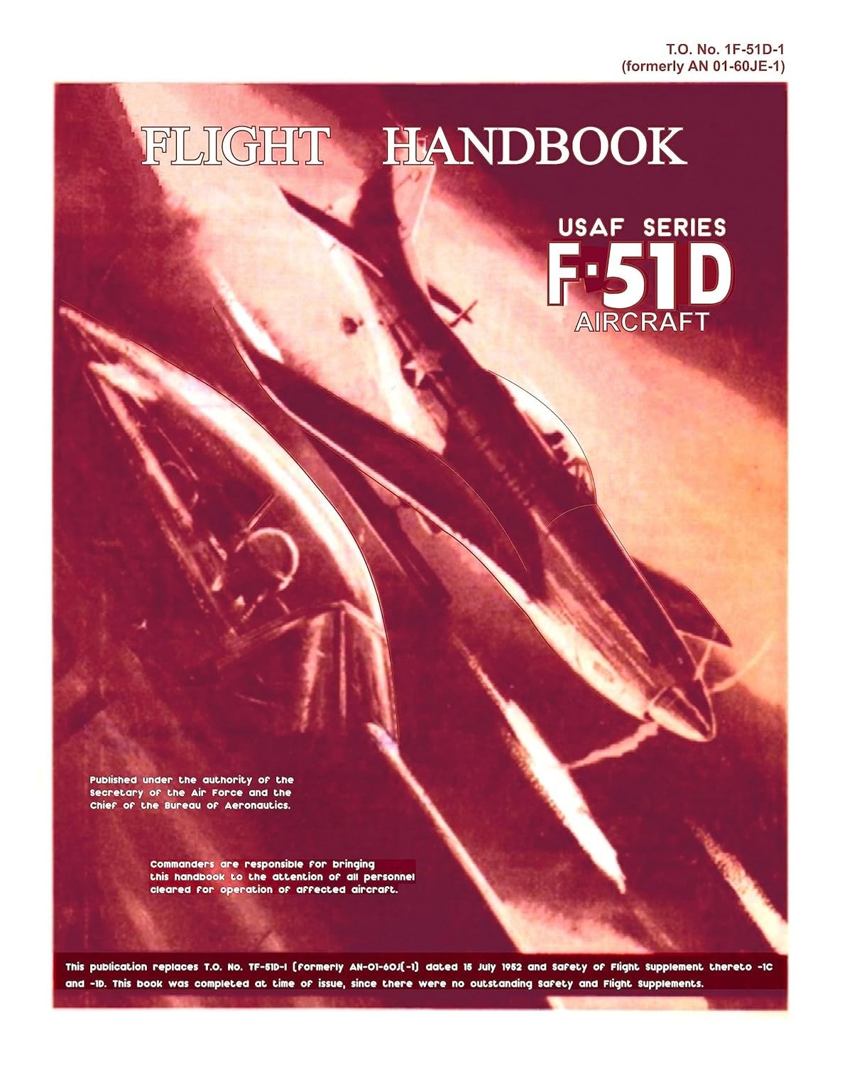 T.O. No. 1F-51D-1 Pilot’s Manual P-51D Mustang Flight Handbook loose leaf