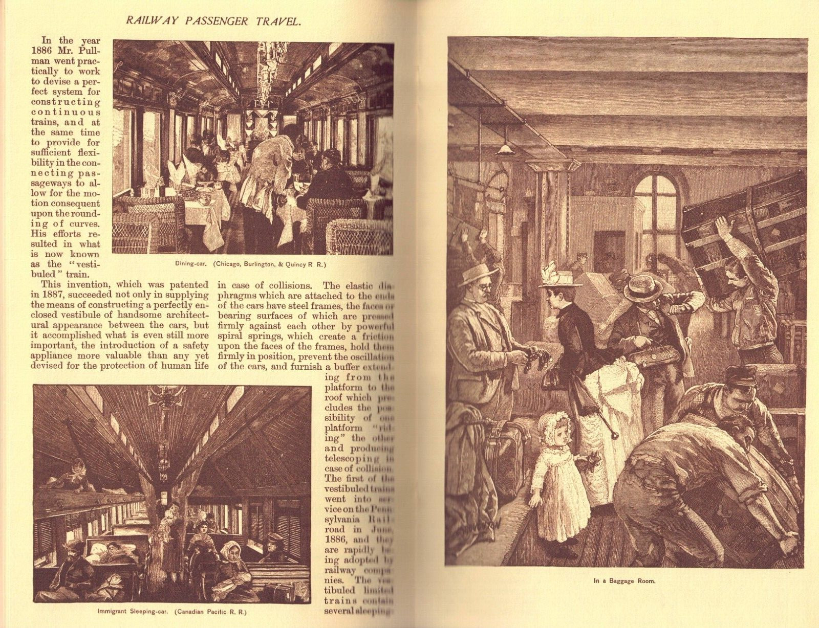 Railway Passenger Travel-1825-1880-Americana Review-From Scribner’s Sept. 1888