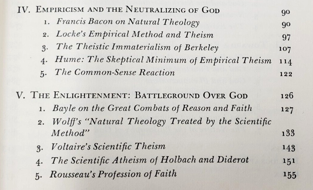 1959 GOD IN MODERN PHILOSOPHY: Spinoza, Hume, Kant,Hegel,Descartes,Nietsche,Marx