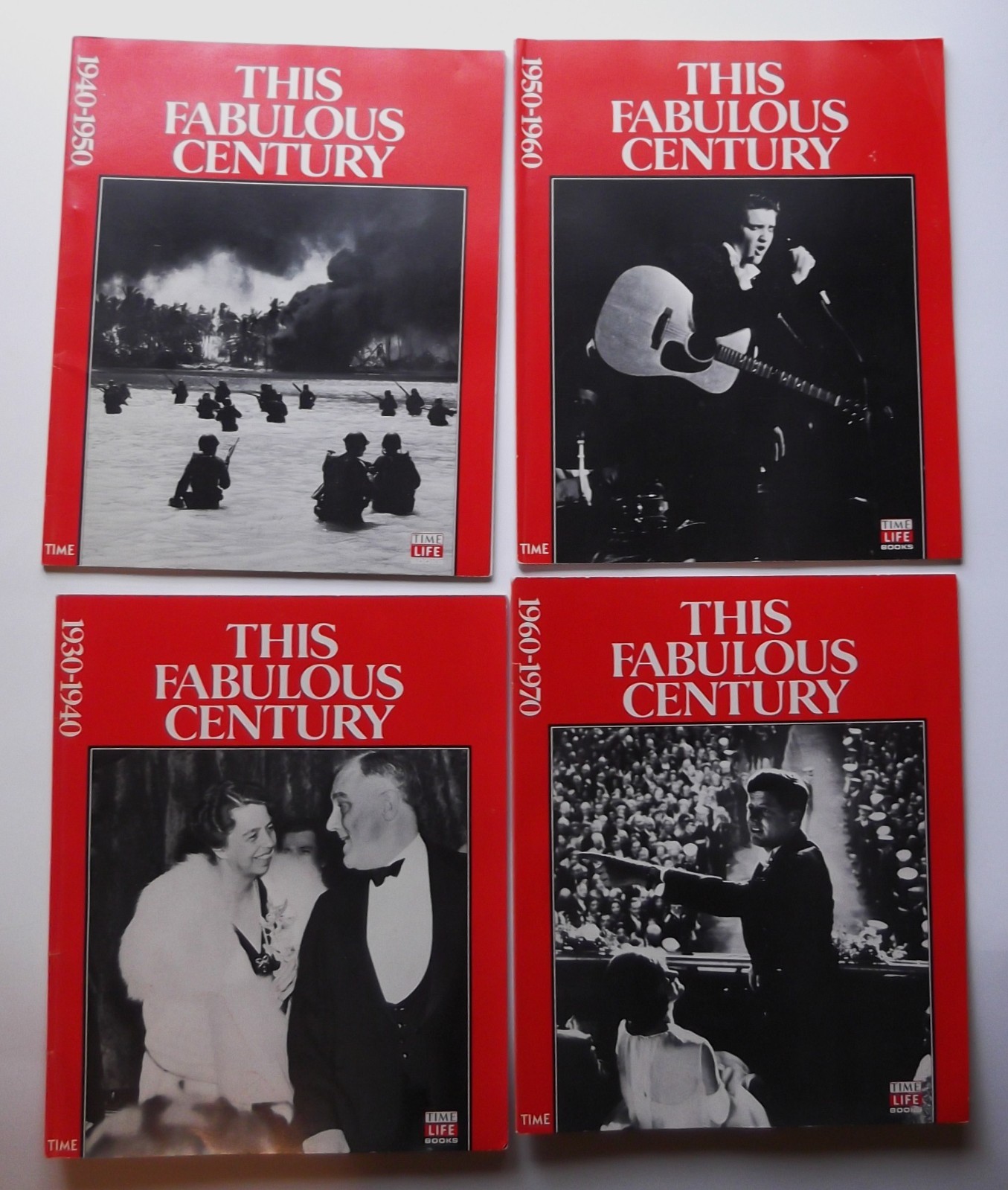 1988 TIME LIFE 1930-1970 THIS FABULOUS CENTURY 4 Book Set Vintage Red Cover