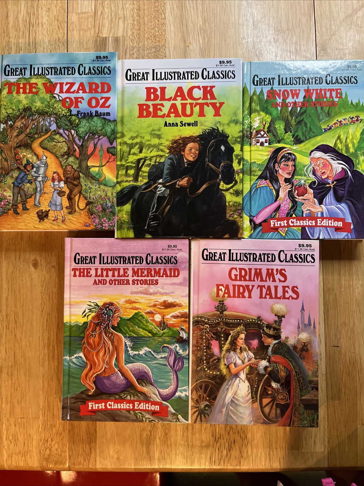 Lot of 5 Great Illustrated Classics – Hardcover- Wizard Of Oz, Little Mermaid