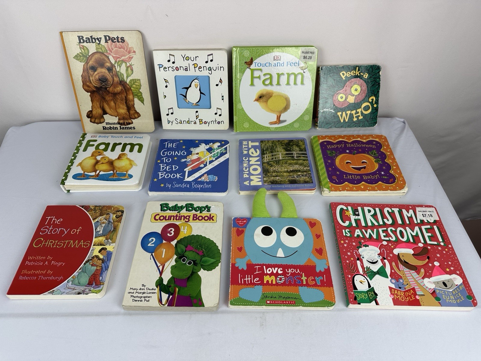 Lot of 12 Board Books for Children Kids Toddler Babies Preschool Homeschool