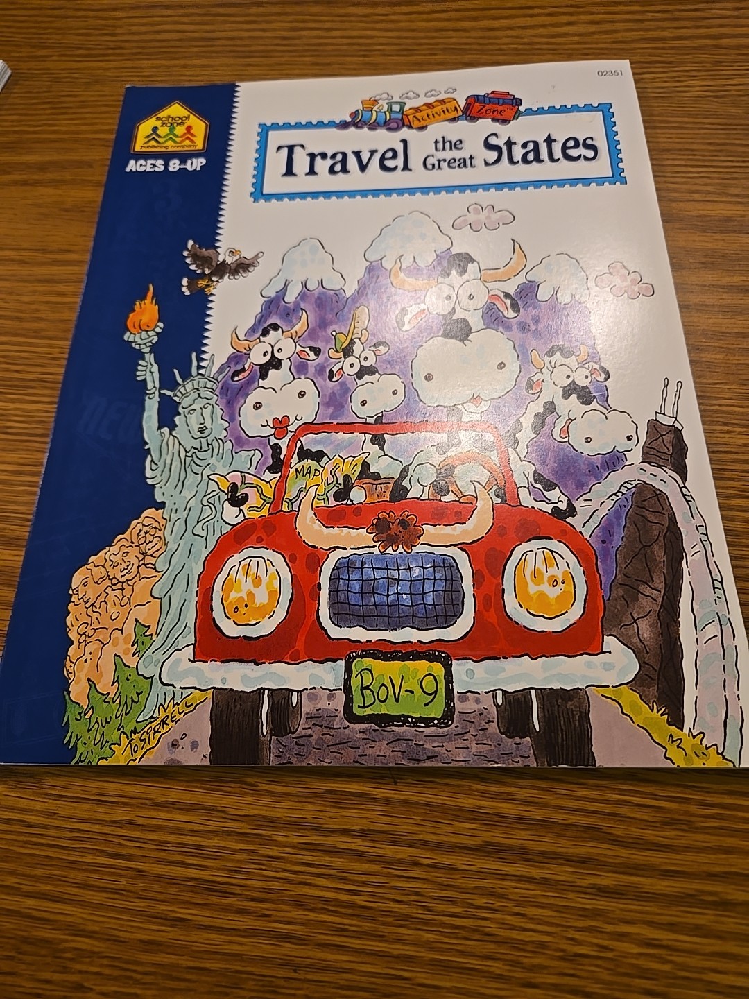 Travel the Great States School Zone 64 Pages, Ages 8 and Up Workbook NEW!