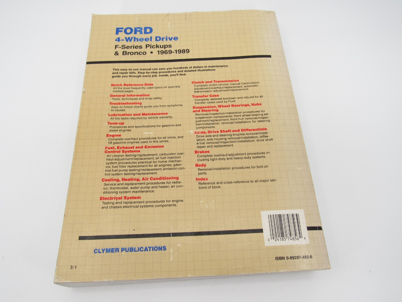 Clymer Super Shop Manual Ford 4-Wheel Drive F-Series Pickups & Bronco 1969-1985