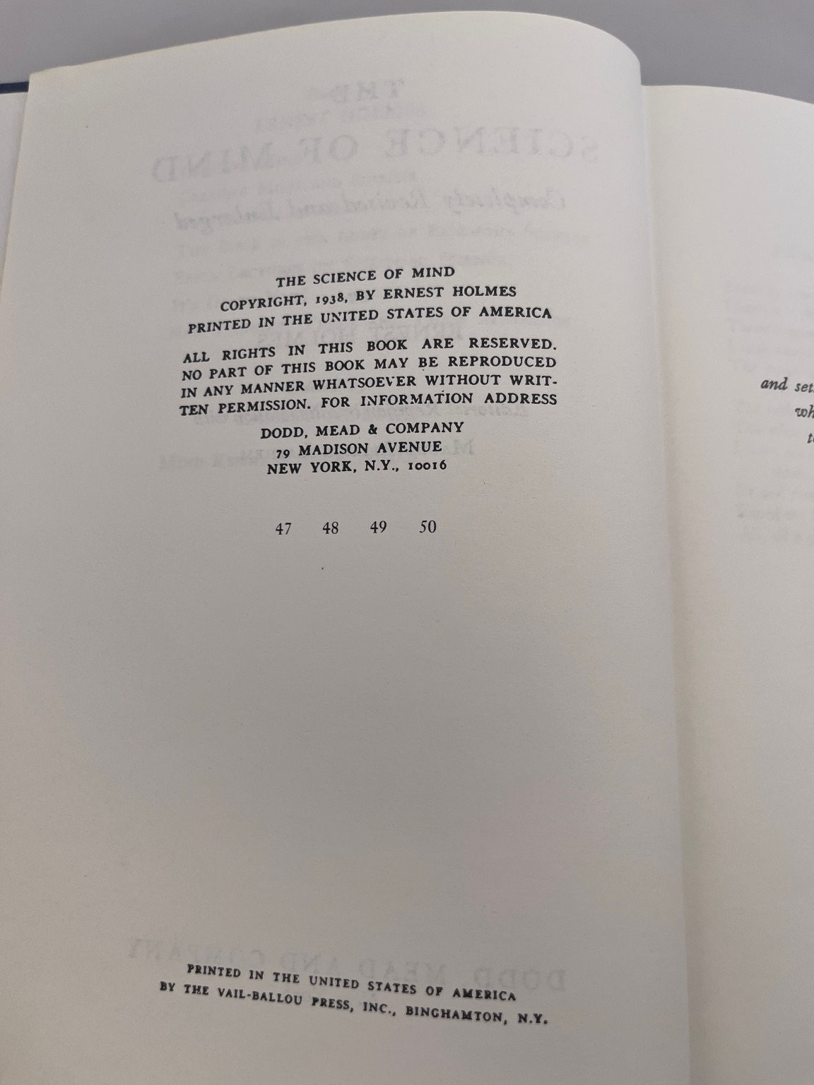 Science of Mind Ernest Holmes 1950 Revised Enlarged Metaphysics Dodd Mead