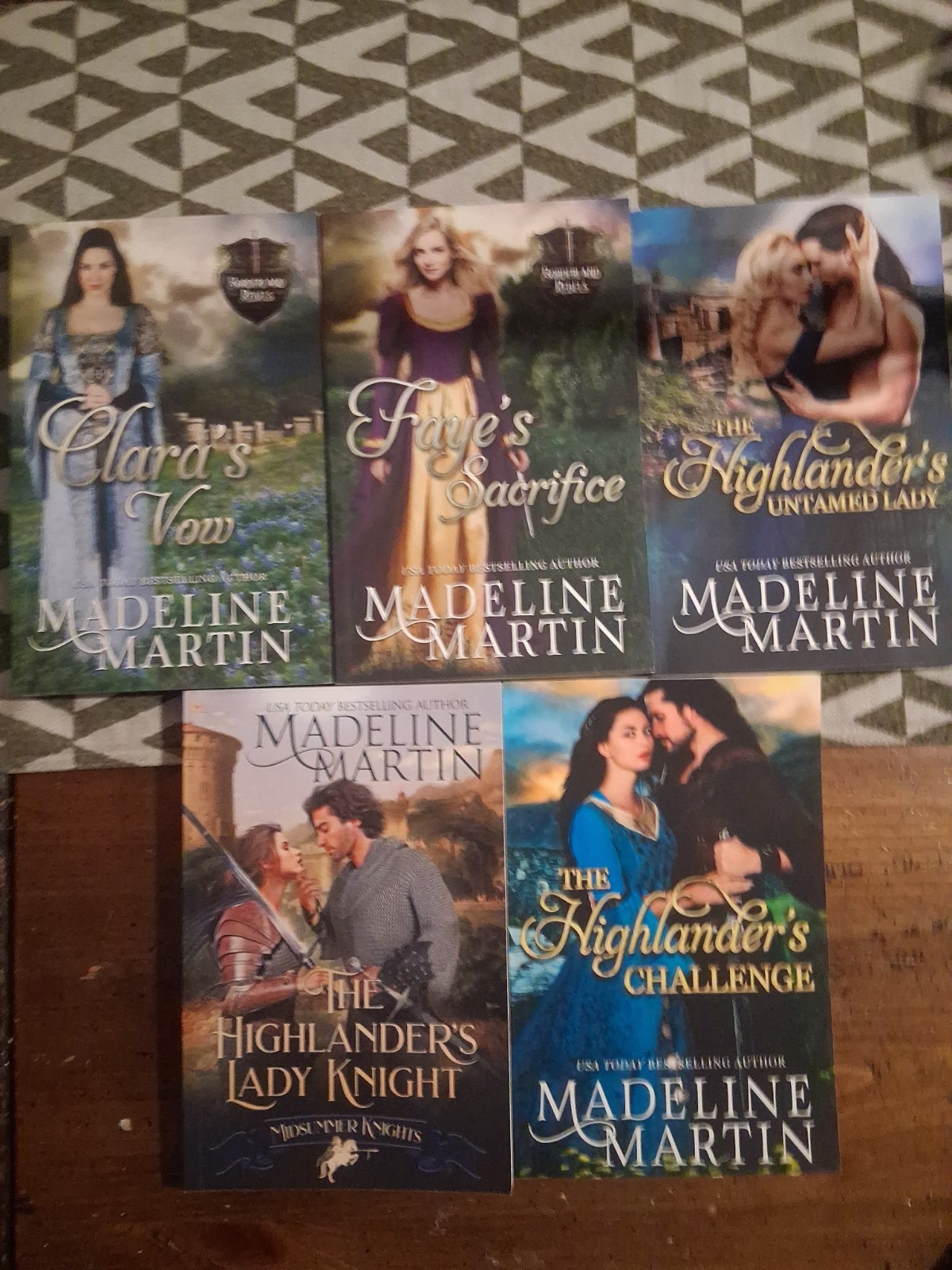 Lot of 5 Books Madeline Martin Paperbacks Highlander’s Borderland Rebels